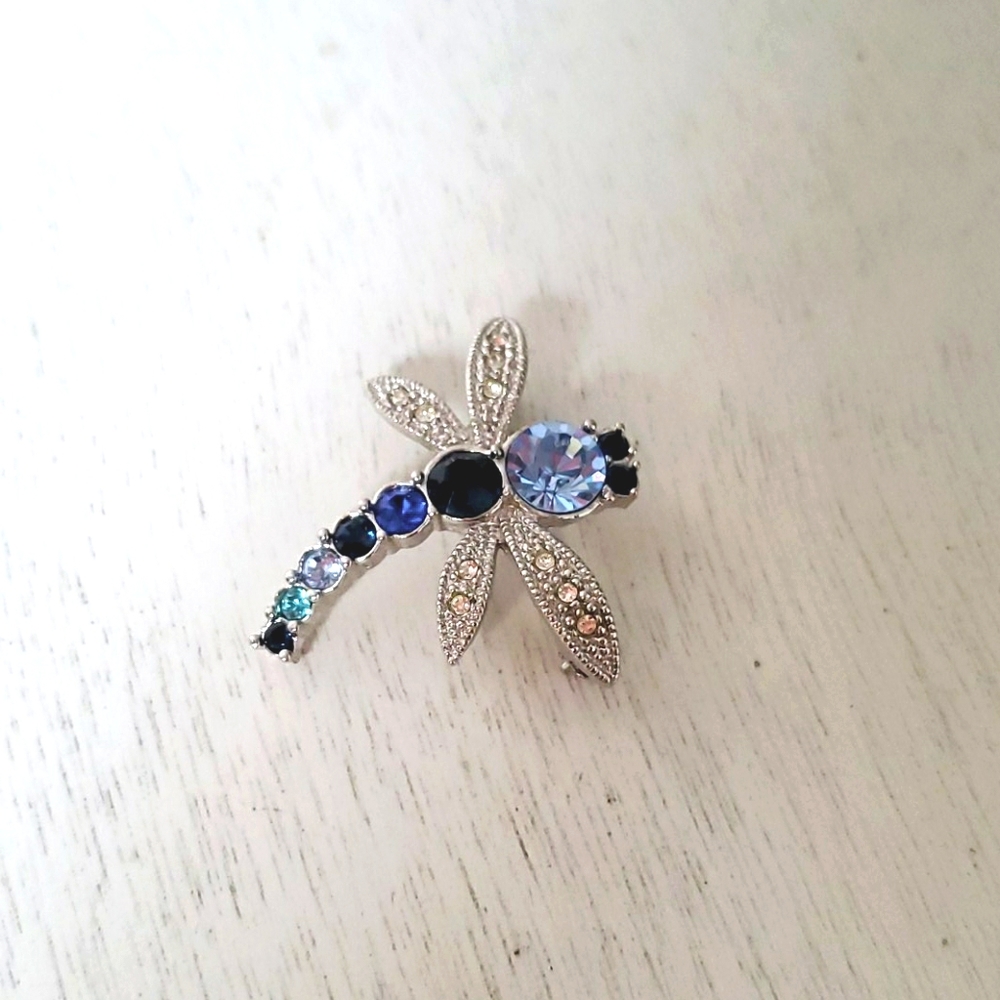 Vintage Blue Dragonfly Pin